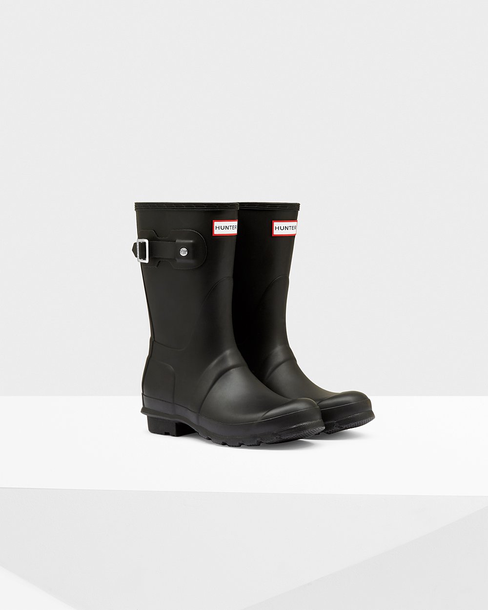 Botas de Lluvia Cortas Hunter Mujer - Original - Negros - UXKBZTJ-97